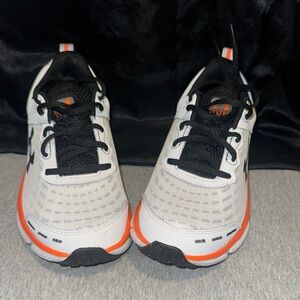 Under Armour White and Orange Athletic Shoes